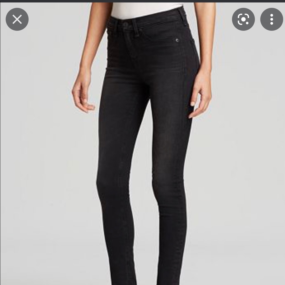 Rag & Bone “The Legging Jean” high waist in washed black